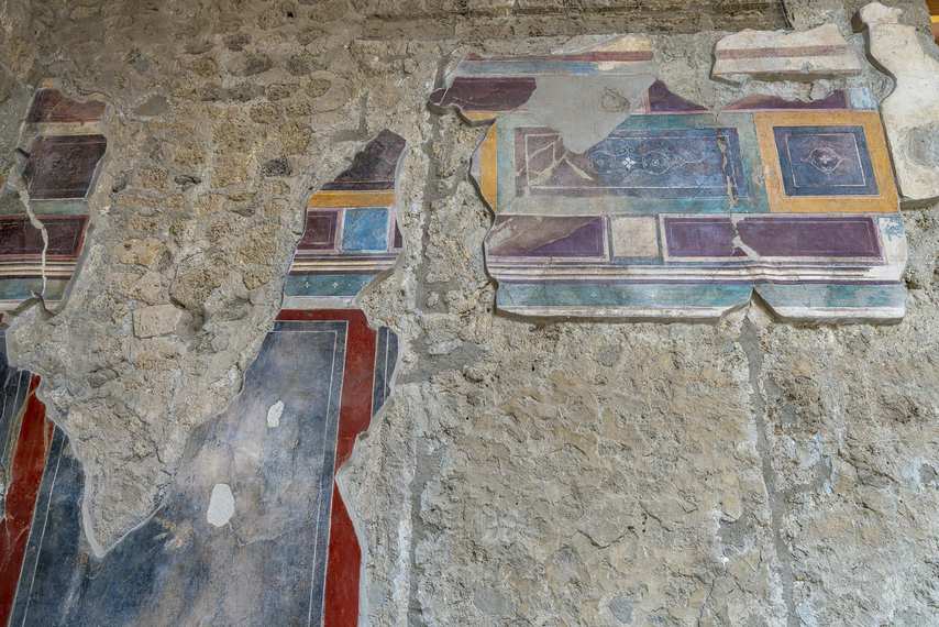 Détail des fresques dans la Maison des Noces d’argent à Pompéi