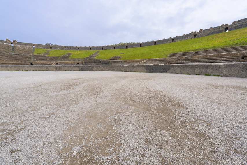 Center of the amphitheater arena in Pompeii.
