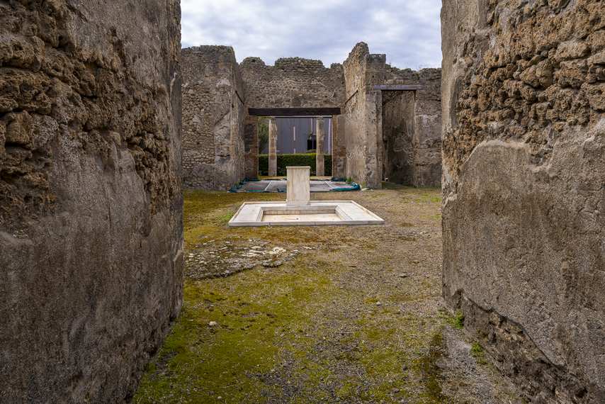 Central impluvium in the House of Orpheus at Pompeii