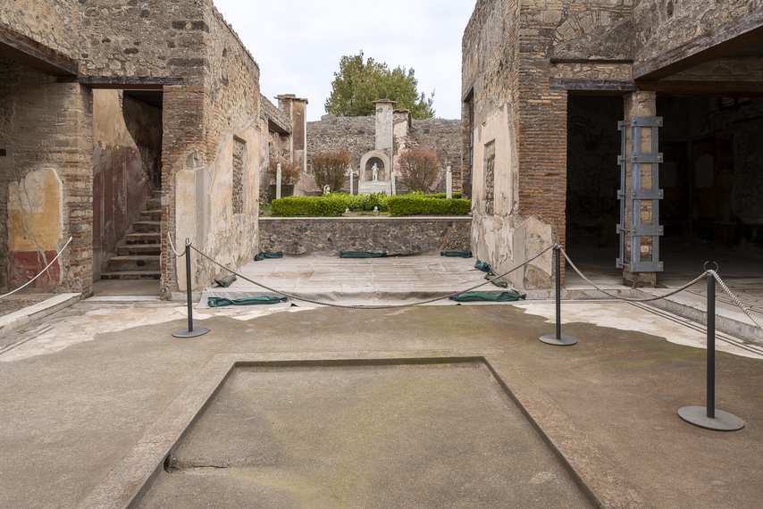 Atrium and garden of the House of Marcus Lucretius on the Via Stabiana in Pompeii