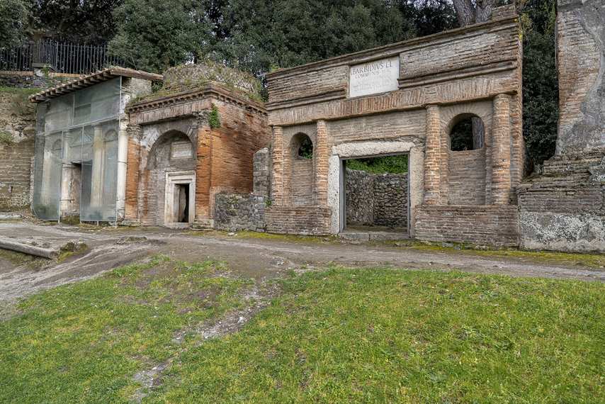 Mausoleums in the Necropolis of Porta Nocera in Pompeii