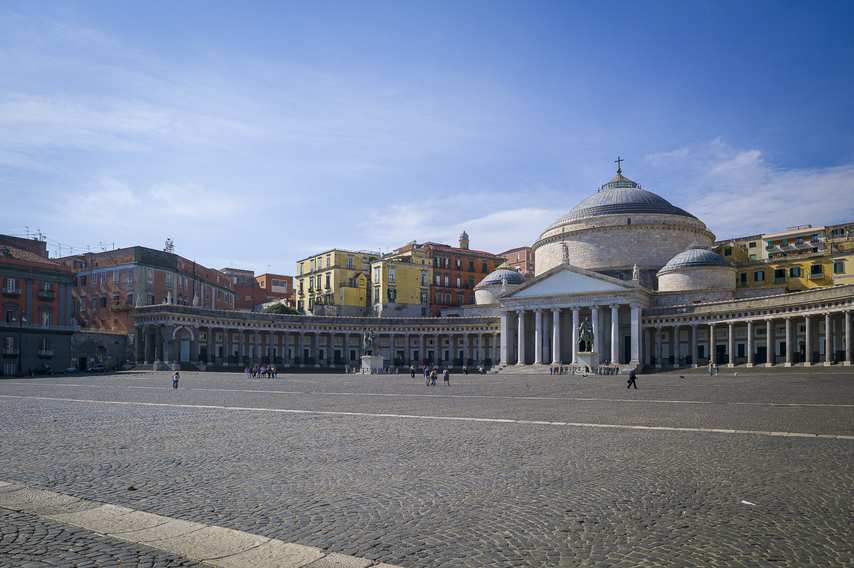 Piazza del Plebiscito in Naples with the Basilica of San Francesco di Paola